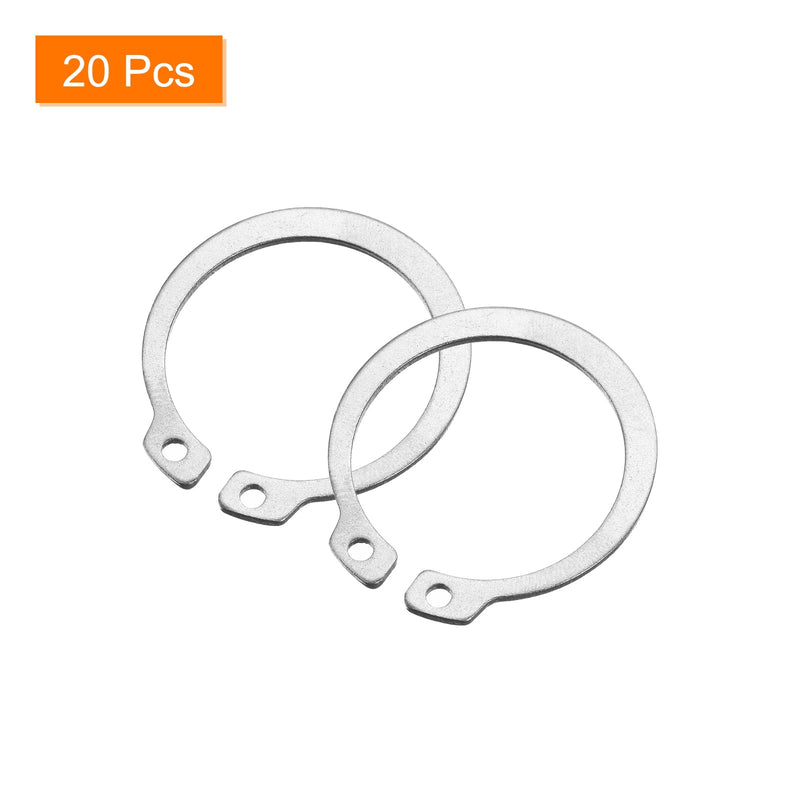 [Australia - AusPower] - uxcell 20 Pcs External Retaining Rings, 31.5mm 304 Stainless Steel External Circlip Snap Rings Round Wire Snap Rings for Valves Electrical Appliances, Silver 