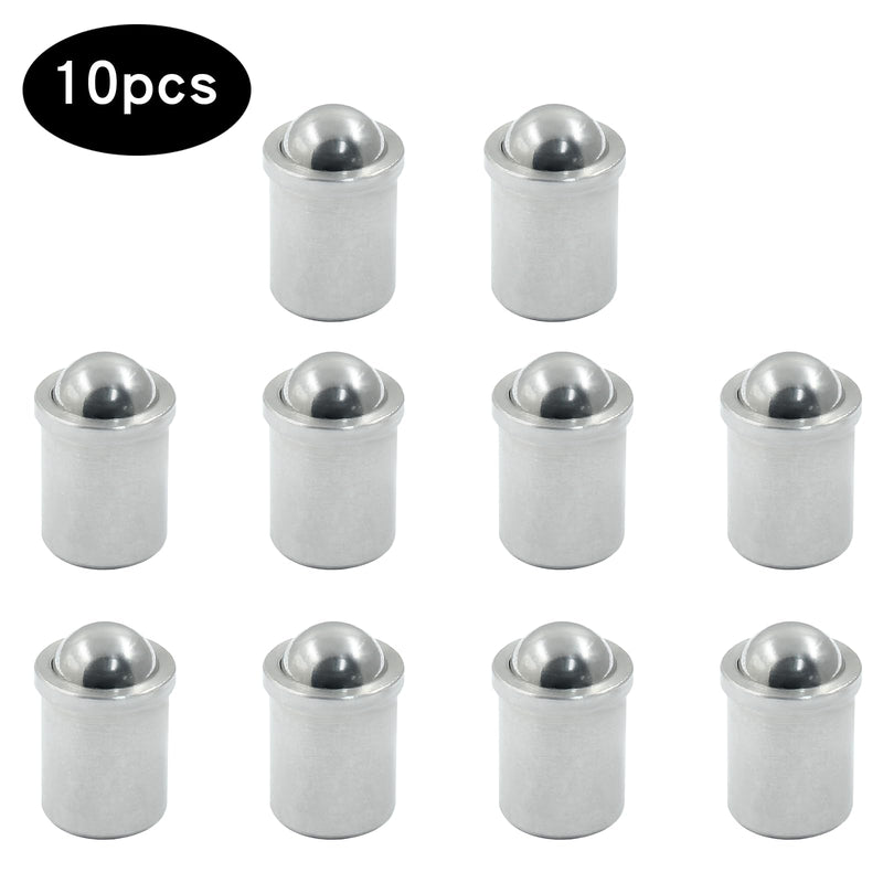 [Australia - AusPower] - 10 pcs Ball Plungers 0.39" Diameter Ball Bearing 304 Stainless Steel Push Fit Ball Spring Smooth Plunger for Door, Cabinet, Closet Drawer?? 10x13? 0.39"x0.51"(D*H) 10 