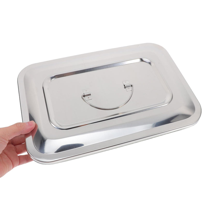 Yardenfun Stainless Steel Rectangular Storage Box with Lid, Heat-Resistant Medical Disinfectant Box, Durable Instrument Box for Sterile Storage without Robust Stainless Steel Box