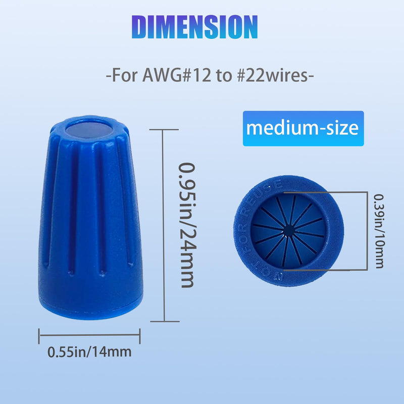 [Australia - AusPower] - 30PCS Waterproof Wire Electrical Connectors 22AWG-12AWG, Outdoor Seal Electrical Twist Nuts Caps Cable Terminal Connector for Landscape Light, Irrigation Valves, Wet Location Installation, Blue 