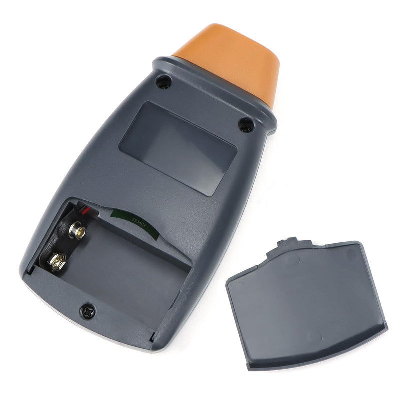 QWORK Digital Tachometer, Non-Contact Laser Photo Tachometer, Large LCD Display, Batteries Not Included
