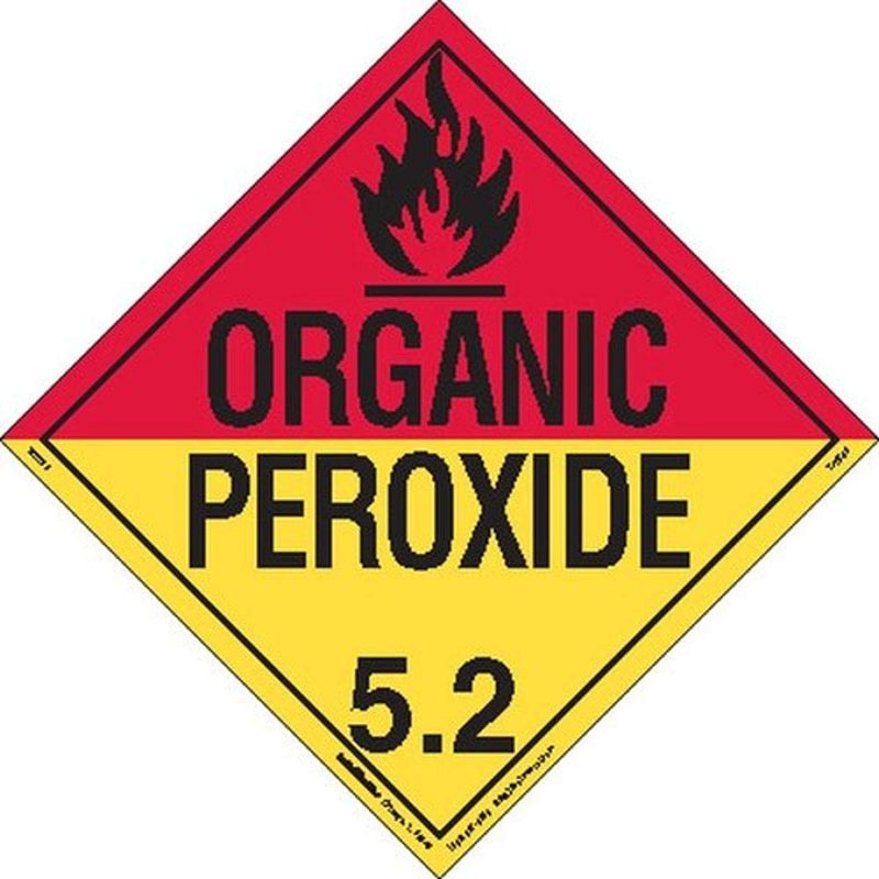 Labelmaster Z-EZ52 Organic Peroxide Hazmat Placard, Worded, E-Z Removable Vinyl, Revised (Pack of 25)