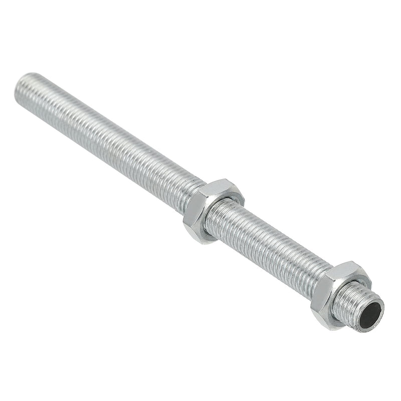 [Australia - AusPower] - PATIKIL M8 Fine Thread Carbon Steel Lamp Pipe with Nut, 12 Set 100mm/3.94" Hollow Tube Thread Adapter Fasteners Hardware for Lamp Lights Chandelier Ceiling Light DIY, White Zinc Plating M8x100mm 