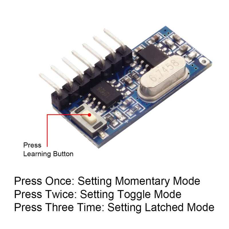 [Australia - AusPower] - QIACHIP 433mhz RF Wireless Transmitter and Receiver Module Kit RX480e 4 Channel Output,Remote Control Radio Switch 1527 Learning Code DIY Controller Transmitter and Receiver kit 