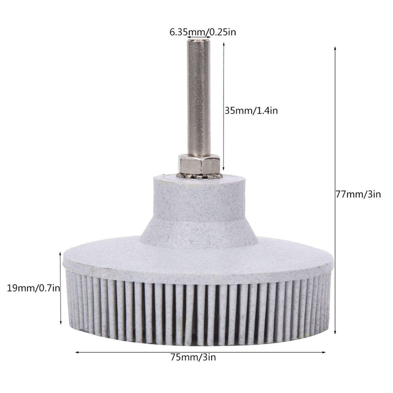 3-Inch Metal Bristle Disc Deburring Brush and Grinding Brush for Precise Deburring and Polishing - Fine Bristles with Emery Rubber, White