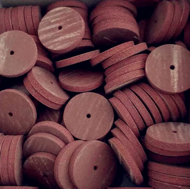 [Australia - AusPower] - 100pcs Dental Silicone Rubber Polishing Wheels, Rotary Tool Lab Jewelry Polishing Disc Brown Color 