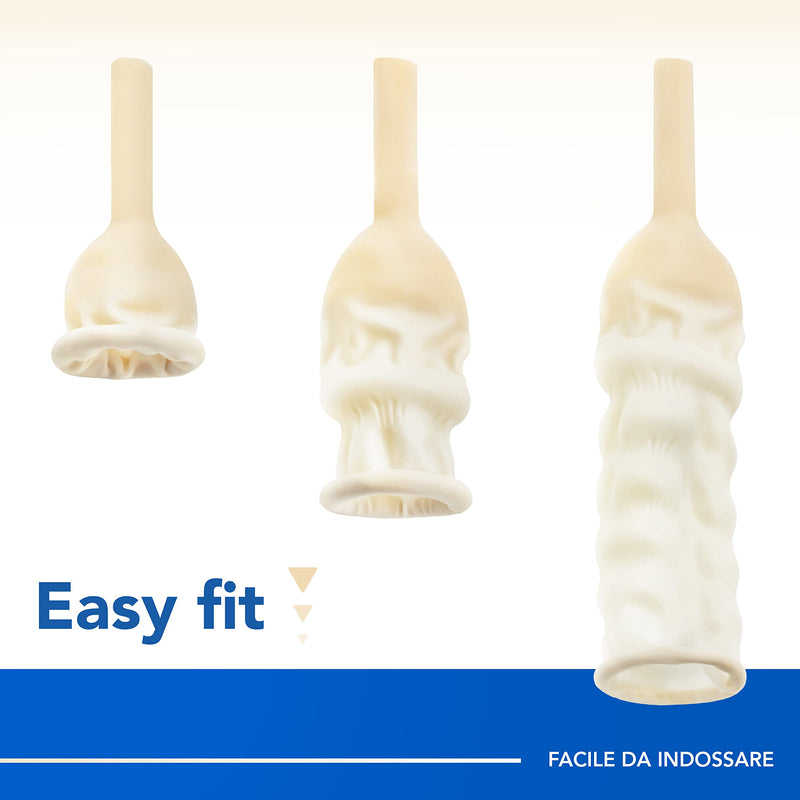 AIESI HOSPISAFE External Latex Catheter for Men with Adhesive Strips Diameter 35 mm Individually Packed (Pack of 50) durchmesser 35 mm