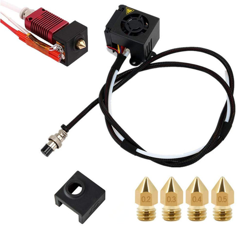 [Australia - AusPower] - CR-10S 3D Printers Original Replacement Parts/Accessories Full Assemble MK8 Extruder Hot End Kits (with Nozzle 0.4mm /0.2mm /0.3mm /0.5mm) fit for Creality 3D Printing Printer CR-10 CR-10S S4 S5 