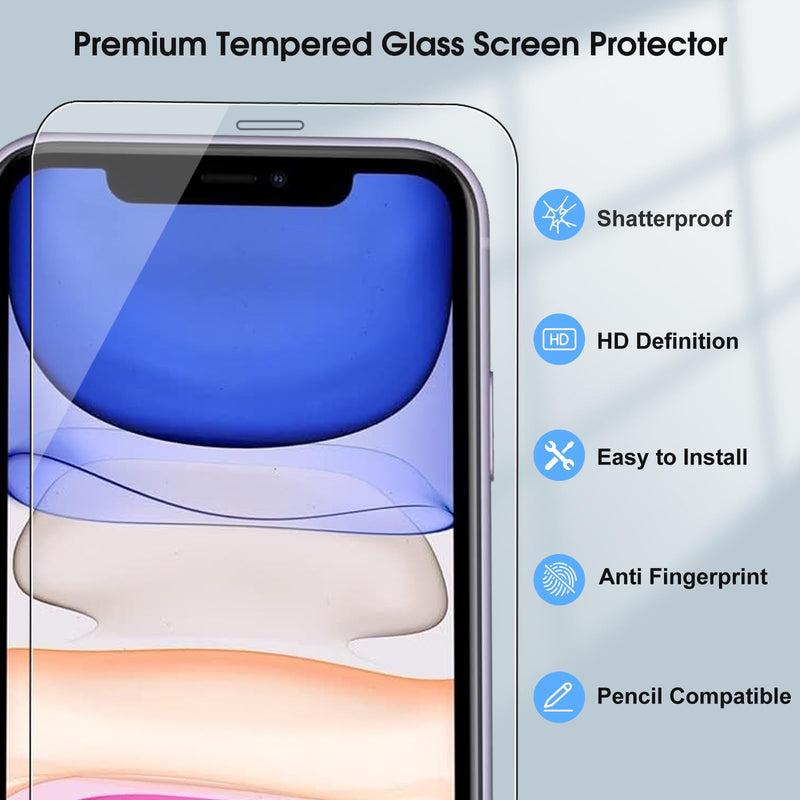 [Australia - AusPower] - 3 Pack Screen Protector for iPhone 11/XR 6.1 Inch, 9H Hardness Shock Resistant Tempered Glass HD Ultra Clear iPhone 11/XR-6.1 Inch 