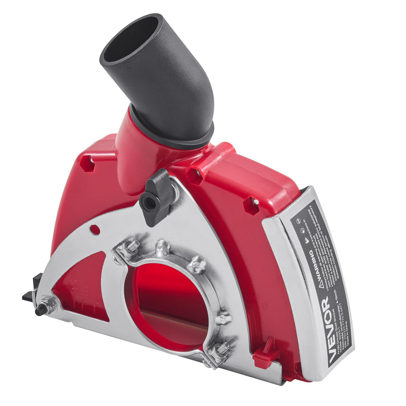 VEVOR Cutting Dust Shroud for Angle Grinders, Universal 4-5 in Angle Grinder Dust Shroud with 6 Clamping Washers, Adjustable Cutting Depth, Connect to Vacuum Cleaner, for Wood Concrete Wall Stone