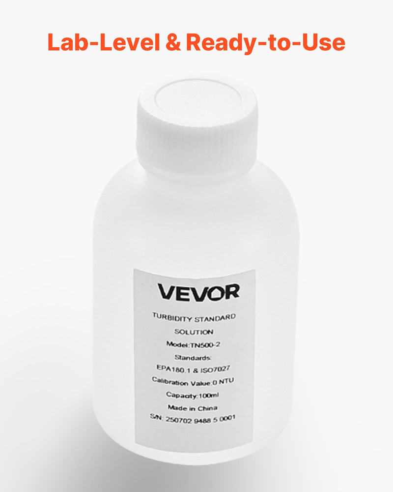 [Australia - AusPower] - VEVOR Turbidity Calibration Solution, 0 NTU, 100 ml Capacity, Standard Turbidity Solution Refill for Turbiditymeter, Zero-Drift for Stable Concentration, Ready to Use, for Both White and Red Light 0 NTU,100 ml Turbidity Meter 
