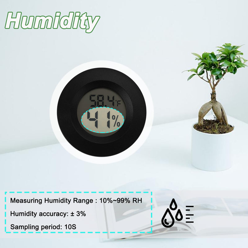 Mini Hygrometer Digital Thermometer Humidity Meter 10 Pack Hygrometer Thermometers Indoor/Outdoor Humidity Monitor Reptile Thermometer for Greenhouse Garden Cellar Fahrenheit(℉)/ Celsius(℃)