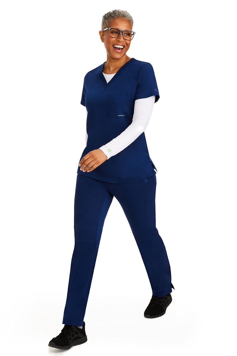 [Australia - AusPower] - Healing Hands Women's Underscrub Soft Knit Melissa Longsleeve Scrub Tee with Breathable & Easy Care Fabric 5047 Large White 