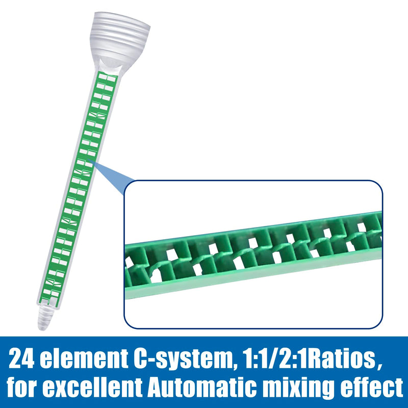 [Australia - AusPower] - Epoxy Mixing Nozzle Adhesive Static Mixing Nozzle Tip Resin Mixer Adhesive Cartridges Tip Mixer Nozzles (1:1/1:2 ratio) 10 PCS 