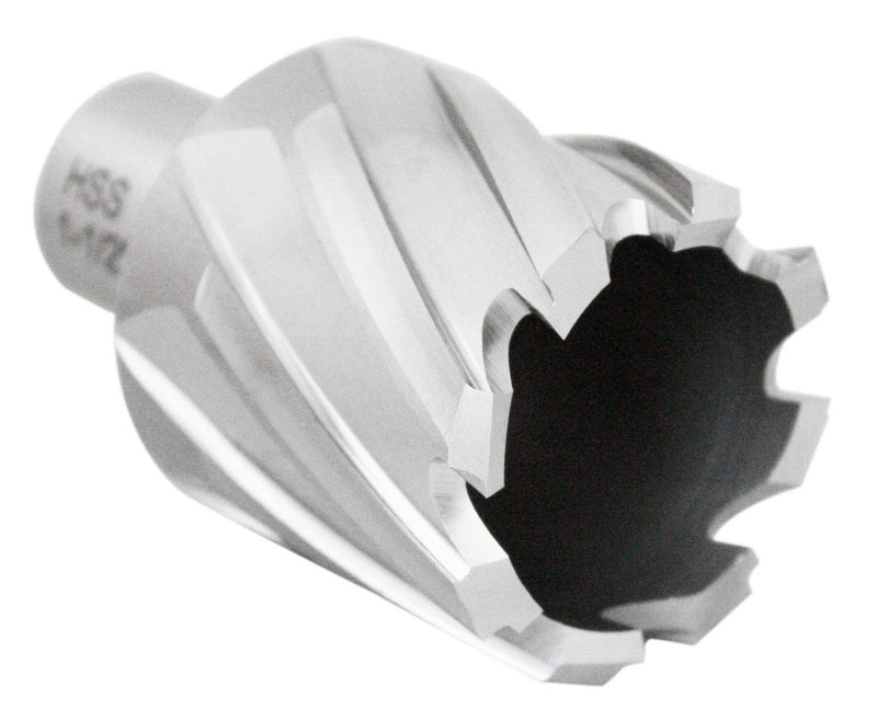 Accusize Industrial Tools Hss Annular Cutter, 1-1/2'' Diameter by 1'' Depth with 3/4'' Weldon Shank, Ansi Standard, 2080-2029 | CBN-Ground HSS Cutter for Steel, Machine-Finish Holes, 1/4 in Pilot Pin Hole, ANSI, 2080-2029