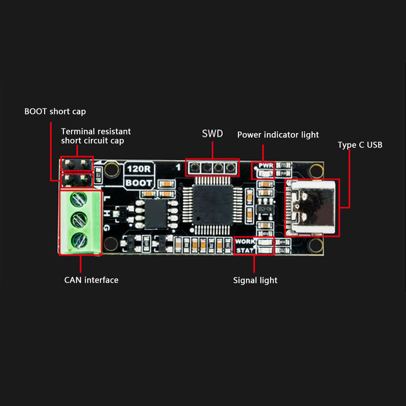 [Australia - AusPower] - CANable 2.0 Module, CAN Analyzer, USB to CAN Adapter USB CAN Analyzer Module Converter Adapter 