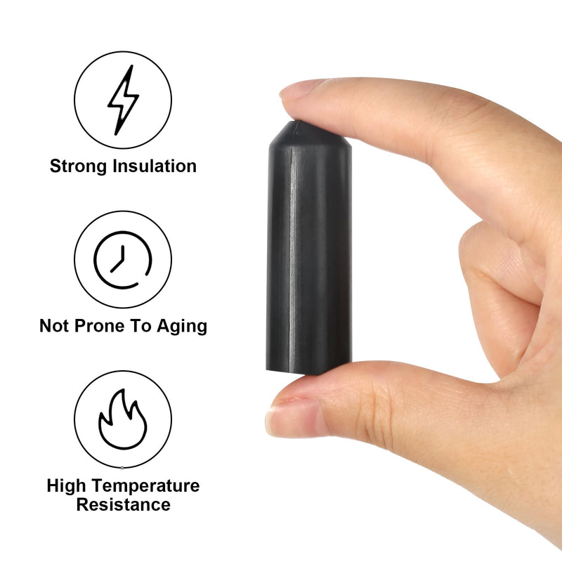 [Australia - AusPower] - Pack of 6 Heat Shrink Caps 15 x 45 mm Heat Shrink End Cap Heat Shrink Tube Caps Waterproof Electrical Wire Wrapping Plastic Caps for Pipes Pipe Cap for Insulating Cable Ends 