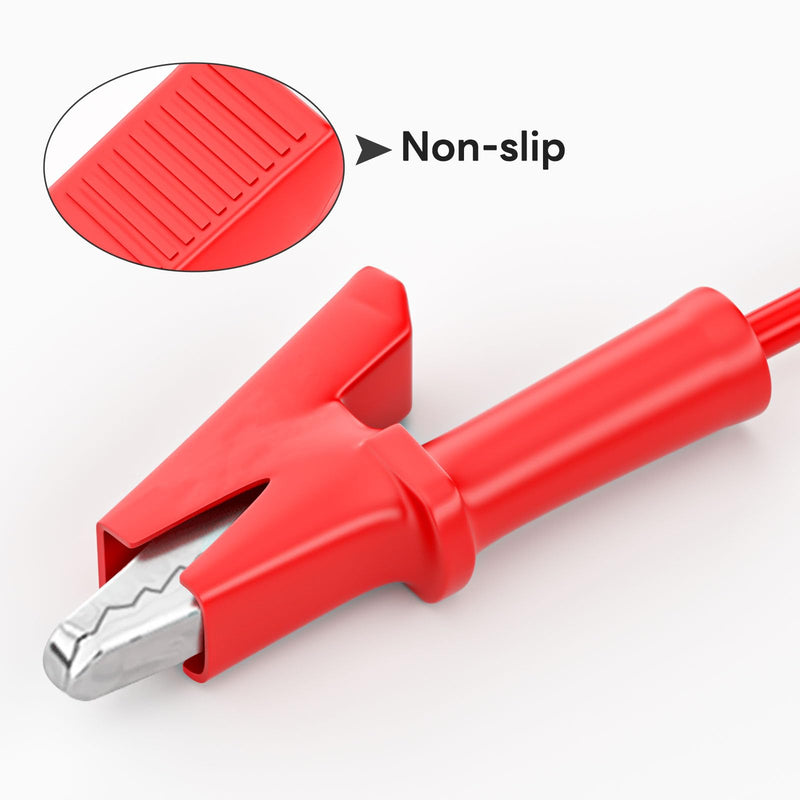 [Australia - AusPower] - Cleqee 4 mm Stackable Banana Plug to Crocodile Alligator Clips Test Leads Flexible Cable Wire Pack of 2 Red Black 3.3 ft/1 m for Multimeter Electrical Testing 2 Stück -1M 