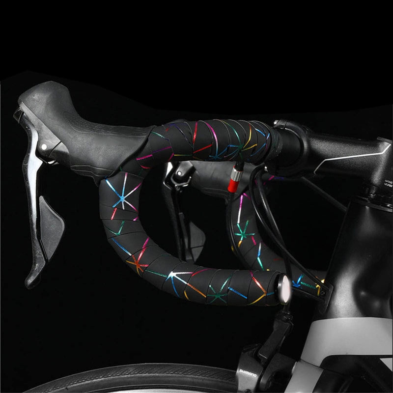 Bike Handlebar Tapes, Professional Anti-Slip Shock Absorbing EVA Cycling Handle Wraps with Adhesive -Stylish Bicycle Makeover Accessory Enhanced Cycling Comfort & Handle Grip Control (2 Rolls, Black) Black and Color