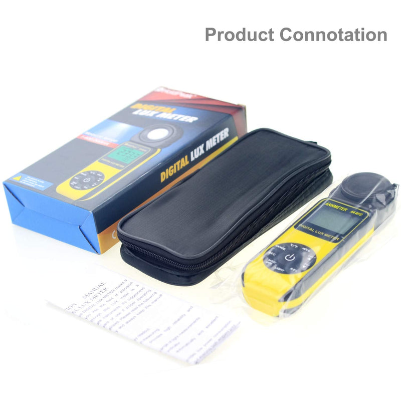 Digital Lux/Foot Candle Light Meter, AIOMEST Illuminance Lumen Tester 0.01~400,000 Lux, Handheld Luxometro AI-881D for LED Plant Grow Lighting, Luxmeter w/Data Logging & Rotatable Detector AI-881D (0.1~400,000Lux)