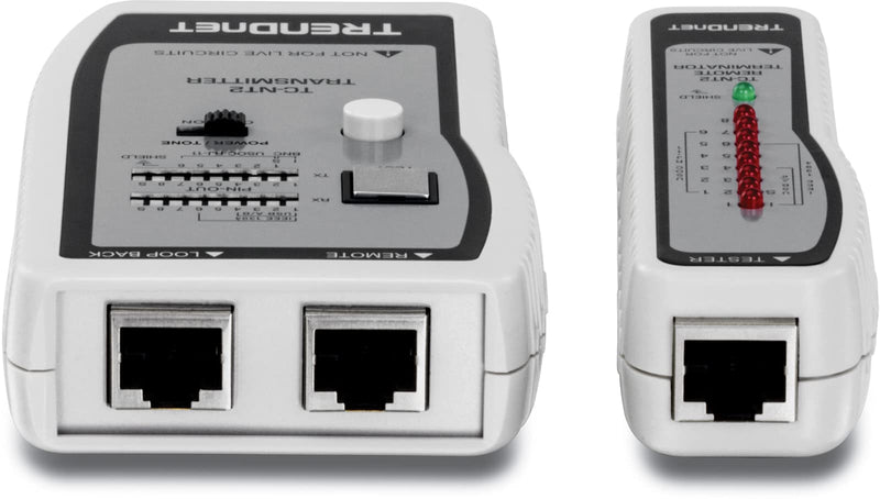 [Australia - AusPower] - TRENDnet Network Cable Tester, Tests Ethernet, USB and BNC Cables, Accurately Test Pin Configurations up to 300m (984 ft), Local and Remote Testing, Includes BNC to Ethernet Converters, White, TC-NT2 Network Cables Tester 