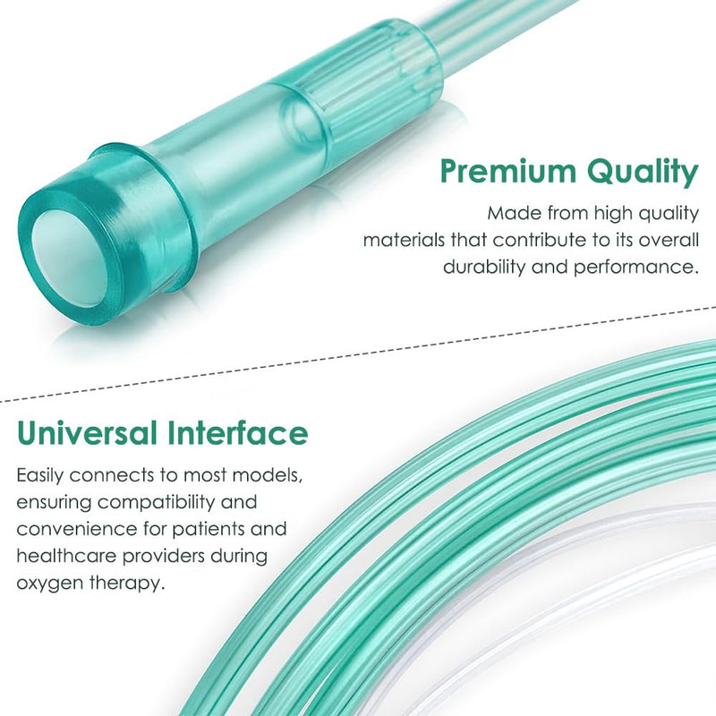 [Australia - AusPower] - 7ft Adult Standard Nasal Cannula- 5 Pack Oxygen Cannula with 1 Pair Ear Cusions, High Visibility, Kink-Resistant & Lightweight Green 