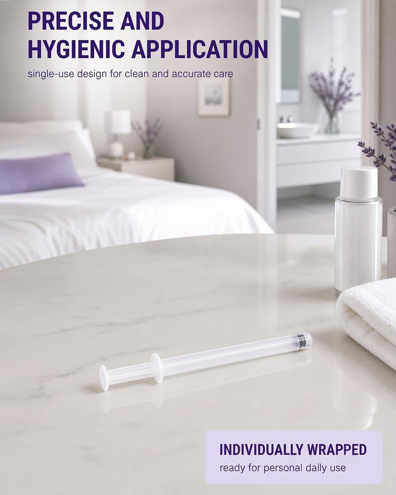 Vaginal applicator, 10 pieces – individually wrapped, for Vagisan lactic acid suppositories and ovules. Hygienic dosing aid for creams and gels. Precise, contactless application.