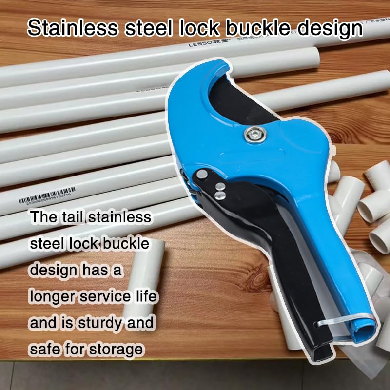 Succulent The Ratcheting PVC Pipe Cutter, Up to 2-1/2", Ratchet Pipe Cutter Heavy-Duty, Pex Cutting Tool for Cutting PEX, PVC, PPR Plastic Hoses and Plumbing Pipe，Comes with deburring tool and gloves