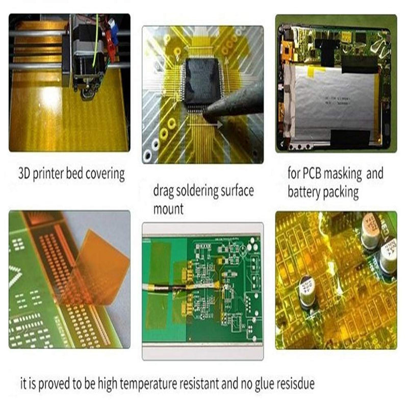 [Australia - AusPower] - High Temperature Heat Resistant Tape (1 inch X 108 FT) Polyimide Film Adhesive Tape Heat Press Tape Sublimation Tape - for 3D Print Bed,Soldering,Protecting CPU, PCB Circuit Board etc. 25mm x 33M 