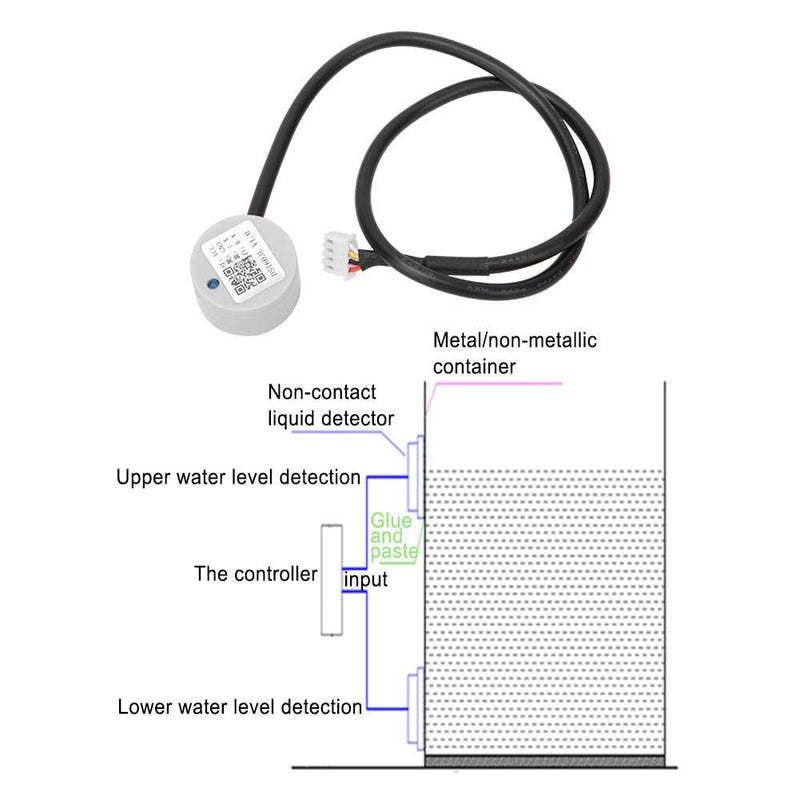 [Australia - AusPower] - Garosa Liquid Level Sensor Non-Contact Capacitive Sensor for Water Tank Level Detection UART Serial Port DC 3.3-12V Industrial Automation Control Device 