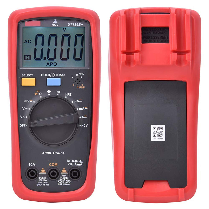[Australia - AusPower] - Multimeter Portable Automatic Range Digital Multimeter Capacitance Resistance Tester Handheld Multimeter 