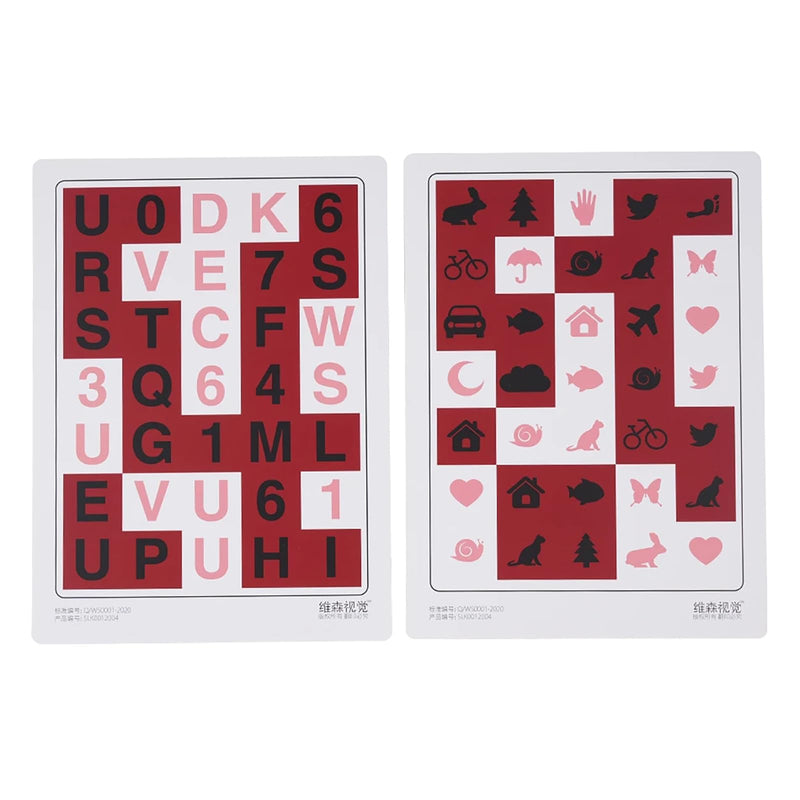 [Australia - AusPower] - 8Pcs Anti-Suppression Letter VT Chart Trainer Vision Training Tools for Child Amblyopia Myopia 