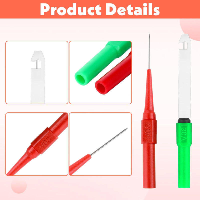 [Australia - AusPower] - 19 Pcs Back Probe Kit,Back Probe Kit Automotive,Stainless Steel Super Sharp Tip,0.7mm Auto Repair Punctured Wire Probes,for Automotive Repair Electrical Testing 