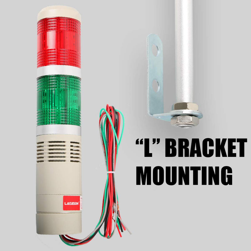 [Australia - AusPower] - LUBAN Industrial Signal Light, Column LED Alarm Tower Lamp Light Flash Indicator, 2-Layer Stack LED Warning Light for Safety (110V/Steady ON Light) 110V without Buzzer 