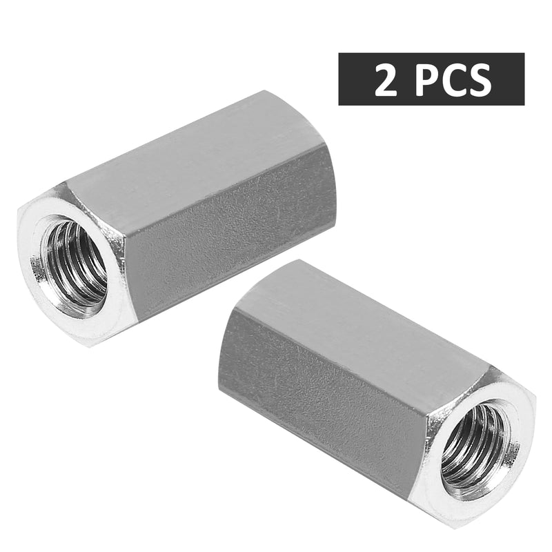 [Australia - AusPower] - 2 Pcs M8 x 1.25 Pitch 25mm Length Hex Coupling Nut, 13mm Width Stainless Steel Nuts Connector Nut, Rod Coupling Nuts Hexagon Nut Threaded Coupling Nut Replacement (Metric) M8x25x1.25 2 