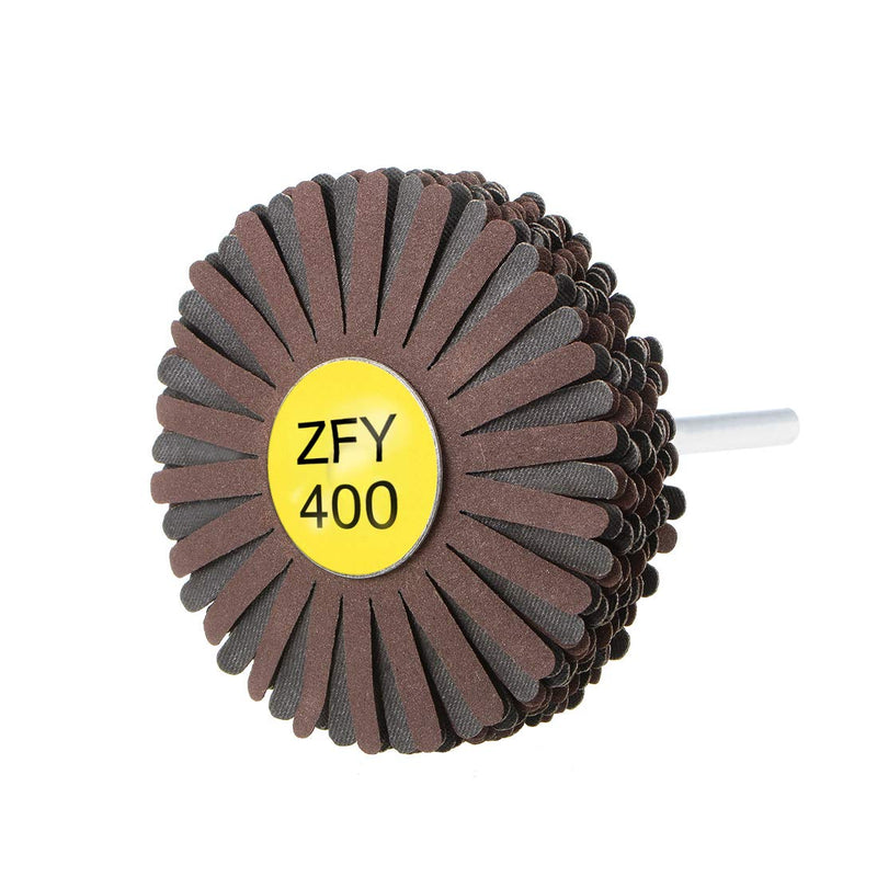 [Australia - AusPower] - sourcing map Abrasive Fabric Flap Wheel Sanding Star 1/4 Inch Shank for Woodworking Root Carving Furniture Polishing 400 Grit 