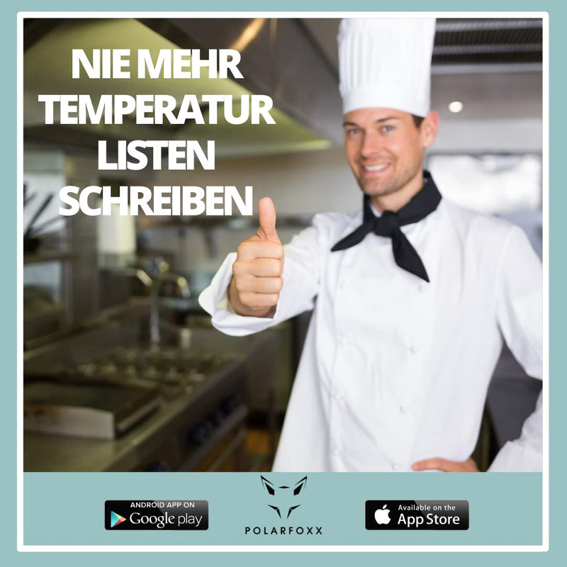 [Australia - AusPower] - GFOXX Bluetooth Data Logger Thermometer - 380 Days Running Time, -25°C to +70°C - Automatic HACCP Temperature Lists - Digital Documentation via Free App - 24/7 Monitoring with Alarm Function 