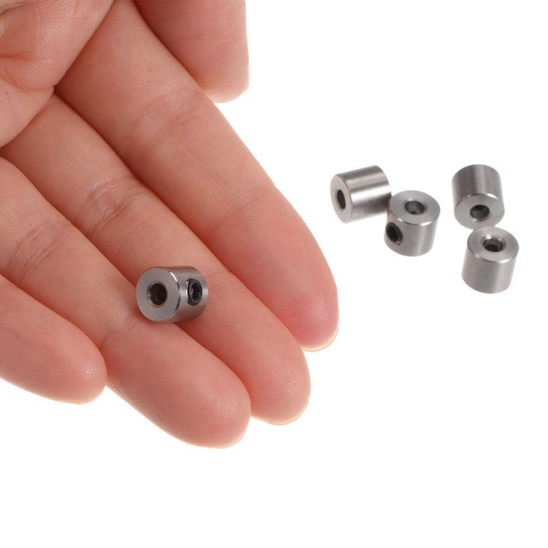 [Australia - AusPower] - uxcell 10pcs Set Screw Collars 3mm Bore Stainless Steel Shaft Collars, 8mm OD, 7mm Width, Landing Gear Stopper Wheel Collar 