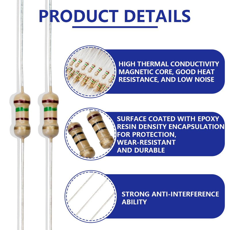 [Australia - AusPower] - Innfeeltech 100 Pcs 1/4W 5% Tolerance 150 Ohm Carbon Film Resistance for DIY Project and Experiments 1/4W 150Ω 