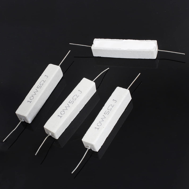 [Australia - AusPower] - 10Pcs Cement Resistor 10W 5 Ohm Resistor, Ceramic Resistor Power Resistor, Precharge Horizontal Resistors Wirewound Resistor, Flame Resistance 
