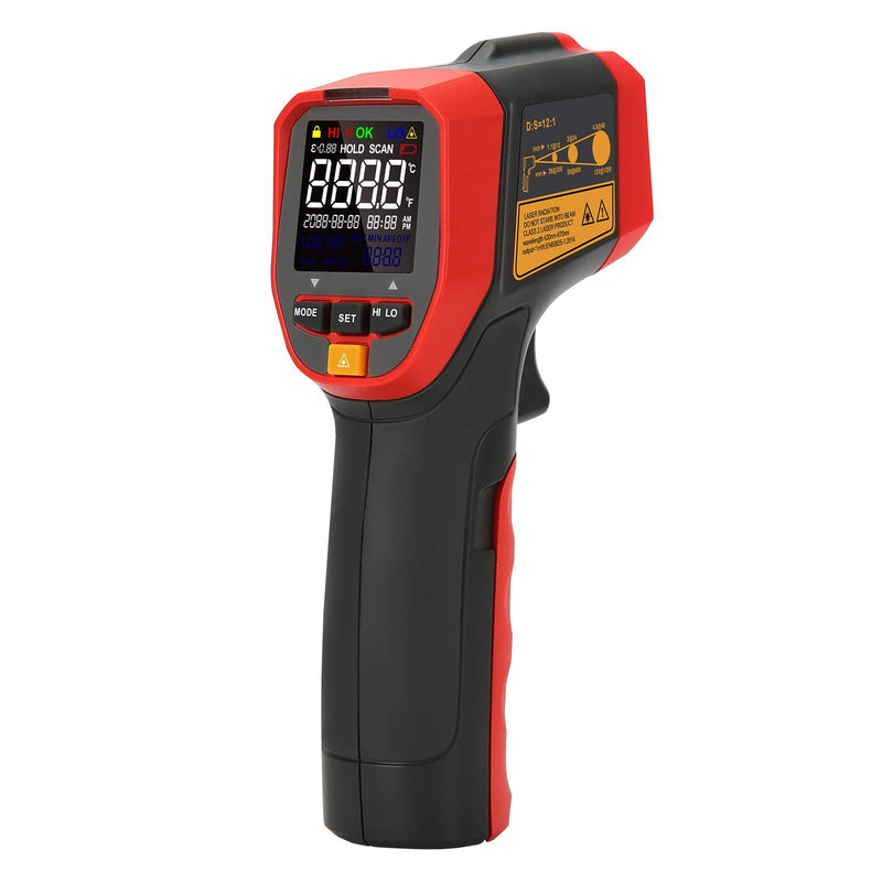 [Australia - AusPower] - UNI-T UT301A+ Infrared Thermometer, Not for Human, -25.6°F to 788°F (-32°C to 420°C) Non-Contact Digital Laser Temperature Gun with LCD Display, Red & Grey 
