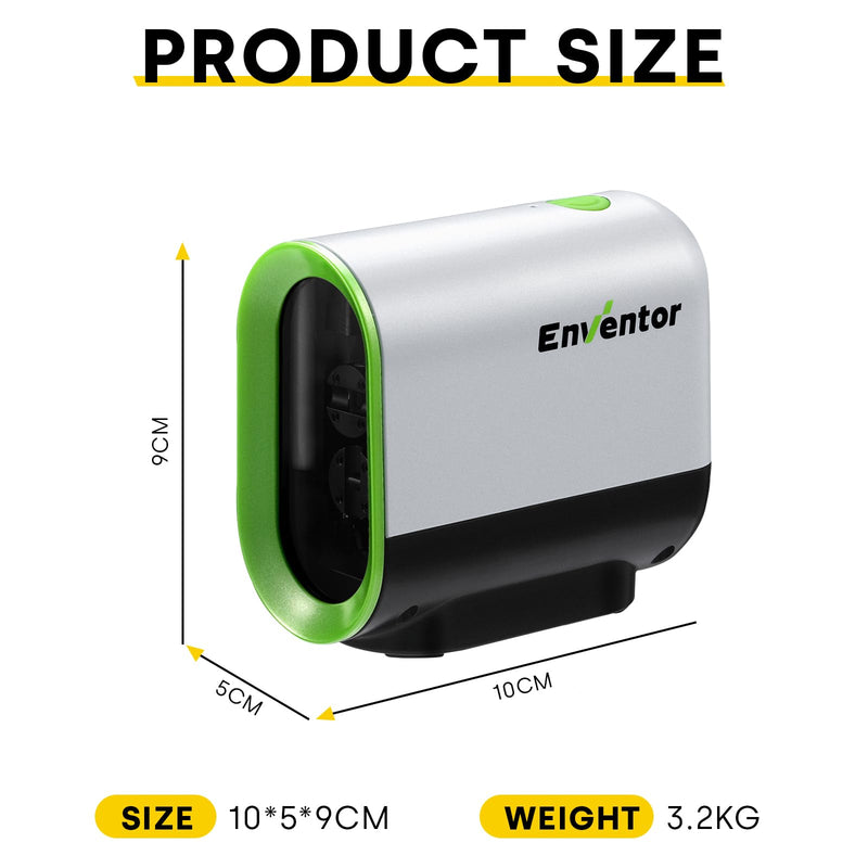 ENVENTOR Green Laser Level, Self Leveling Laser Level, Horizontal and Vertical Cross-Line, Rotatable 360° Magnetic Holder, Pulse Mode, USB Charging, Rechargeable Li-ion Batteries
