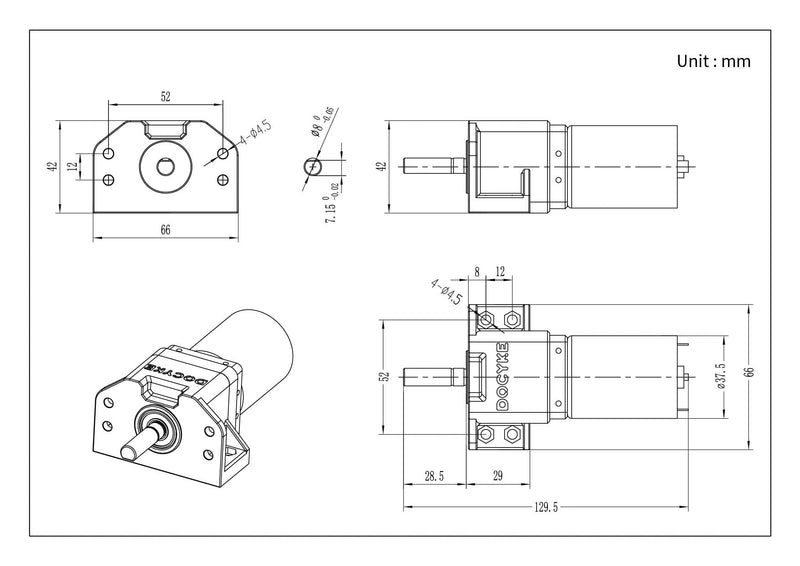 [Australia - AusPower] - 6v 12V18V 22v 200W-DC Planet Gear Motor 350kg.cm High Torque Mini Metal Geared Motor for DIY Robot Rotating Table Door Lock Curtain Machine 