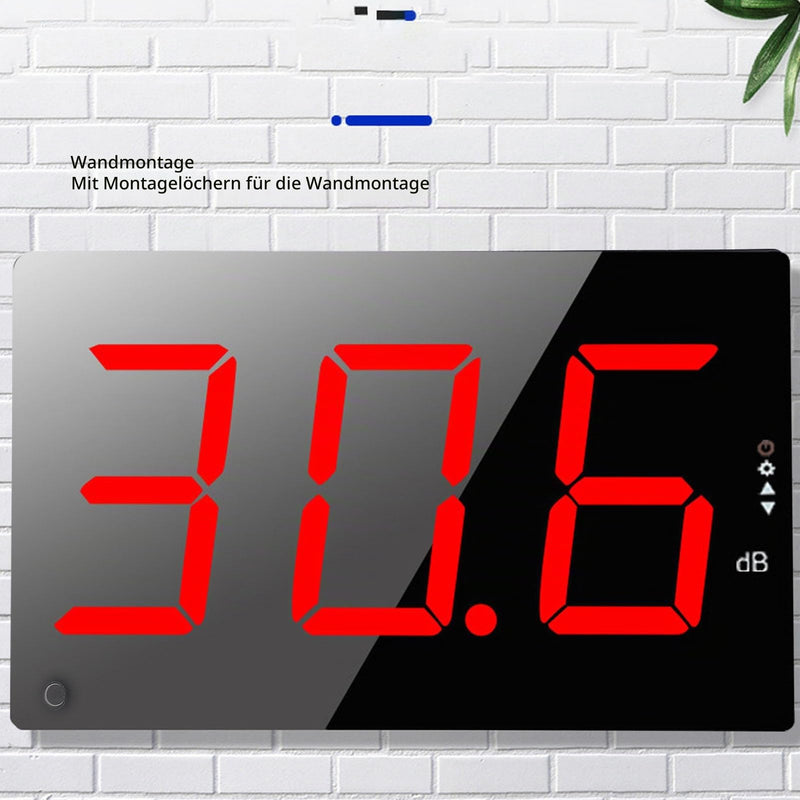 Decibel Meter, 30-130 DB Sound Level Meter with 3 Inch Large LCD Screen, Wall Mounted Noise Meter for Classroom, Decibel Display, Acoustic Alarm