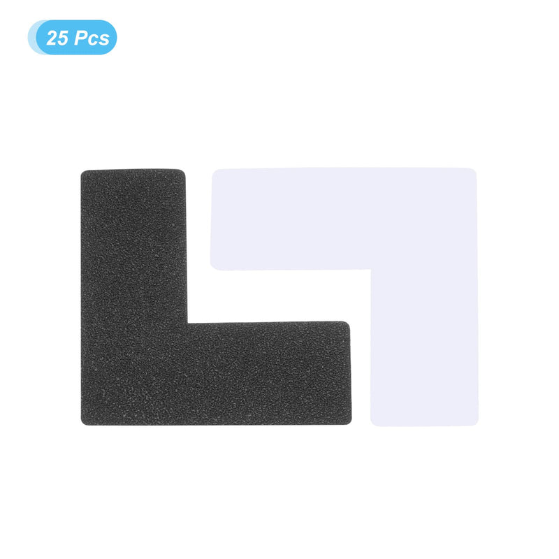 PATIKIL 5s Location Marking Corner 2x2x0.8 Inch 25 Pack L Shaped Floor Marker for Office Table Top, Desk, Warehouse Floor, Black 2x2 Inch