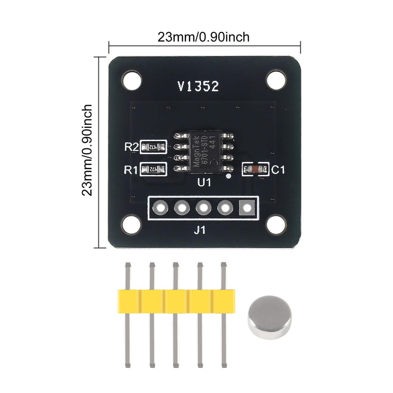 [Australia - AusPower] - 2pcs MT6701 Magnetic Encoder Magnetic Induction Angle Measurement Sensor Module 3.3V 14bit High Precision Replace AS5600 