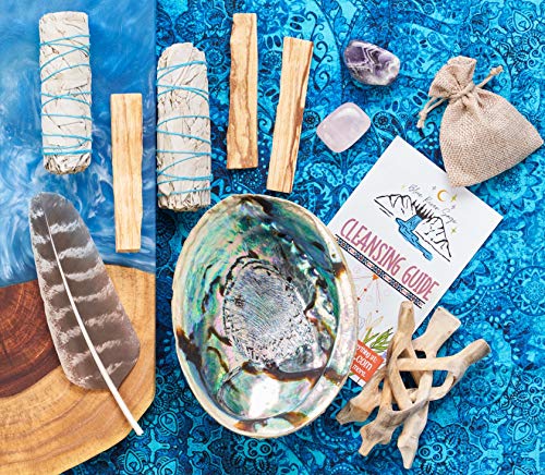 Home Cleansing & Smudging Kit with White Sage, Palo Santo Plus
