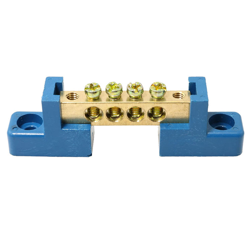 [Australia - AusPower] - 2pcs Terminal Bus Bar 4 Positions Terminal Block Brass Wire Screw Terminal Grounding Strip Bus Bar Block 