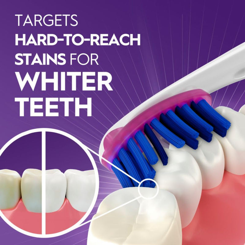 Oral-B 3D White Deep Stain Remover toothbrushes,Toothbrush Soft,Removes 90% of Surface Stains,whitens Teeth,deep Reach,removes Plaque and Stains Tooth Brush,6 Count (Pack of 2) Multicolor 6 Count (Pack of 2)