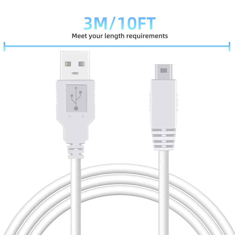 [Australia - AusPower] - 2Pack 10FT Charger Cable for Wii U Gamepad, AC Power Adapter Charger Cord for Nintendo Wii U Gamepad Remote Controller 